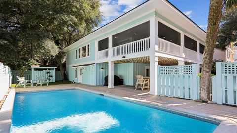 1 Bayberry Lane a white and light blue house