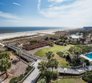 Hilton Head Properties Realty & Rentals. Aerial view of a complex