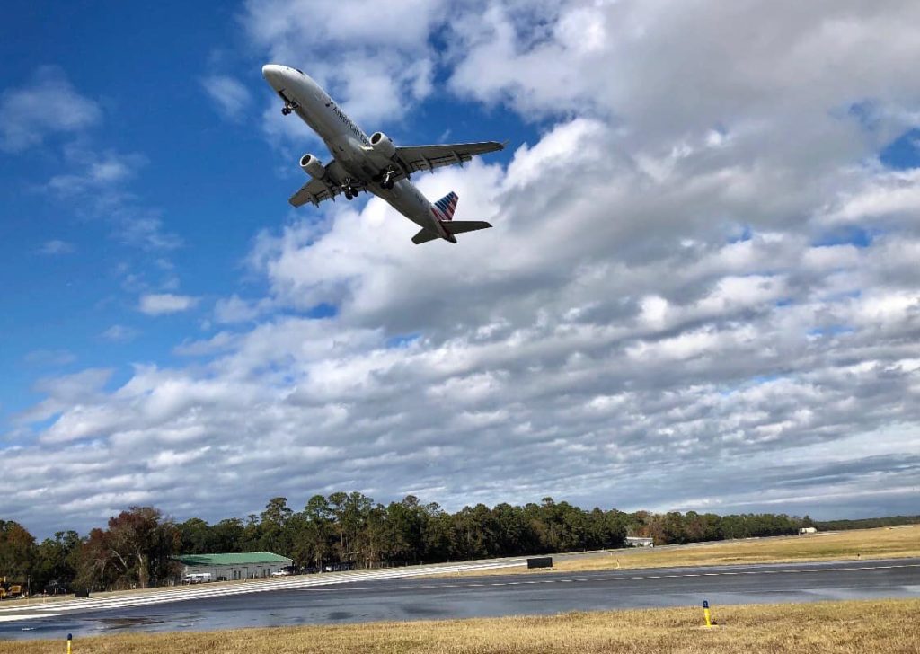 The Hilton Head Airport Expansion Project plane takes off