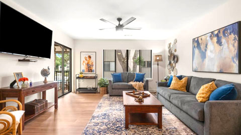 Aurelia HHI. A tv room with gray sofas