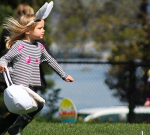 Easter Events on Hilton Head. Little girl with bunny ears