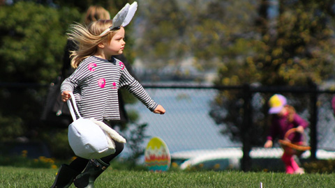 Easter Events on Hilton Head. Little girl with bunny ears