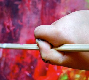 The Arts Center. child's hand painting