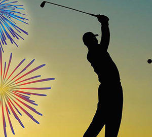 Swinging the Club illustration of man swinging golf club