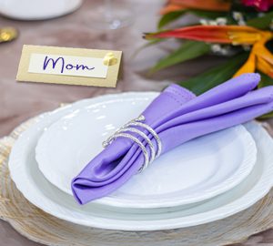 Mother's Day Dining on Hilton Head 2025. mother's day place setting