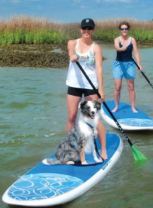 Paddleboarding with a dog
